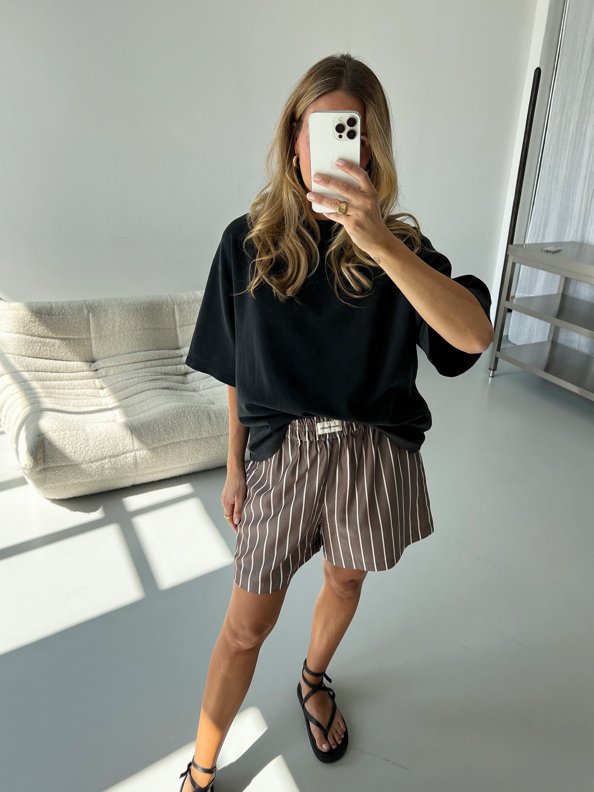SOHO STUDIOS JUNA Shorts brown striped