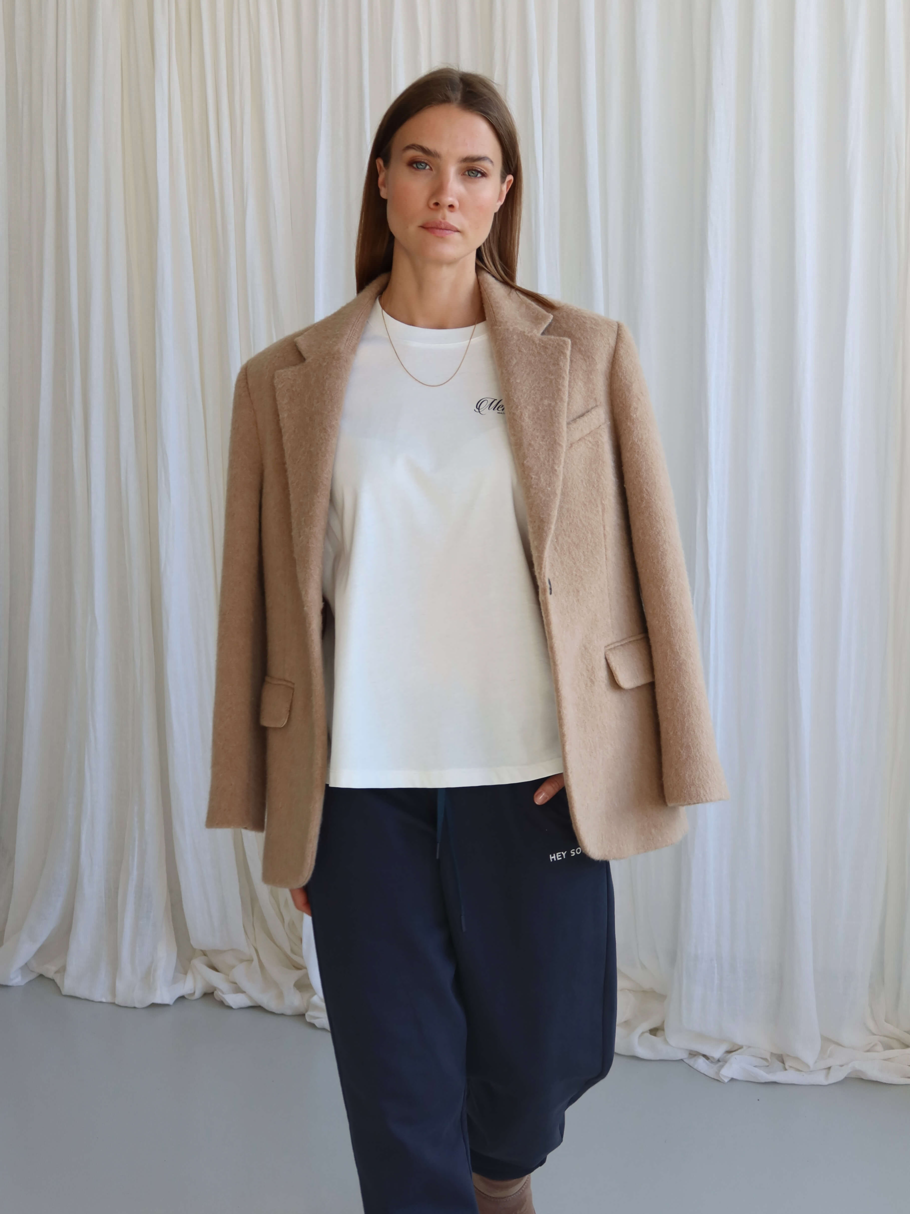 HEY SOHO BASIC SWEATPANTS midnight | white