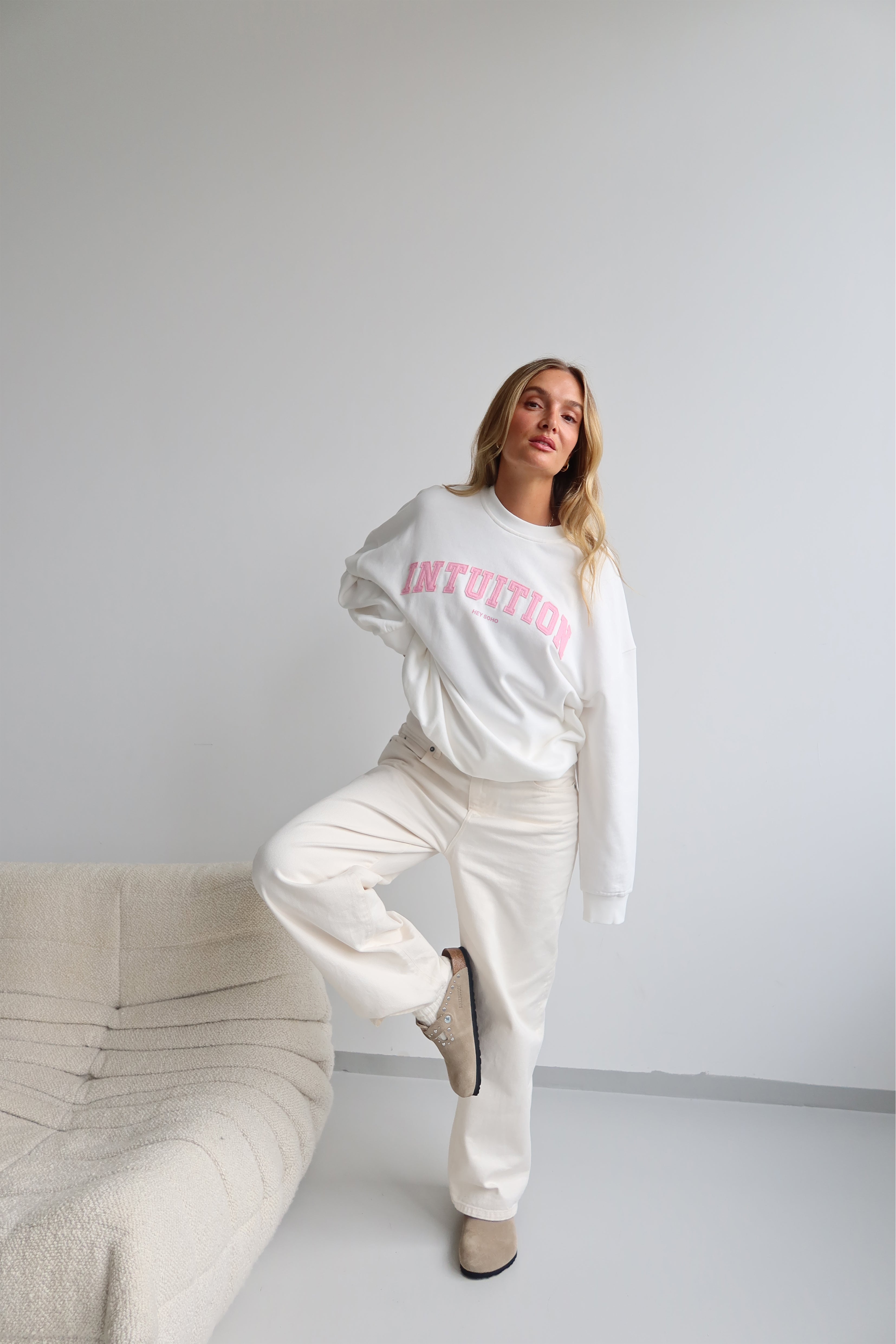 INTUITION Sweater offwhite | vintage pink