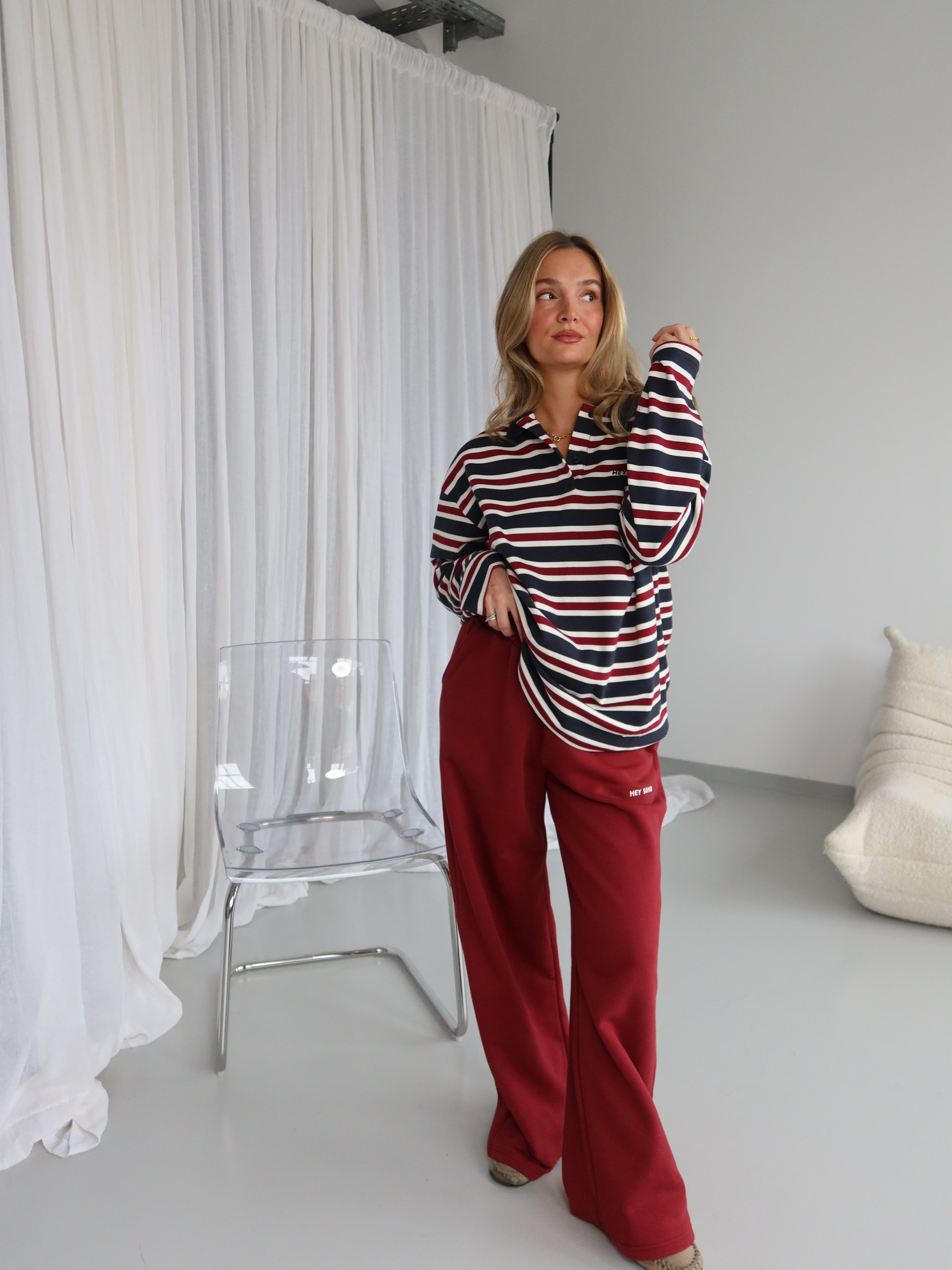 WIDE LEG Sweatpants  red wine I offwhite
